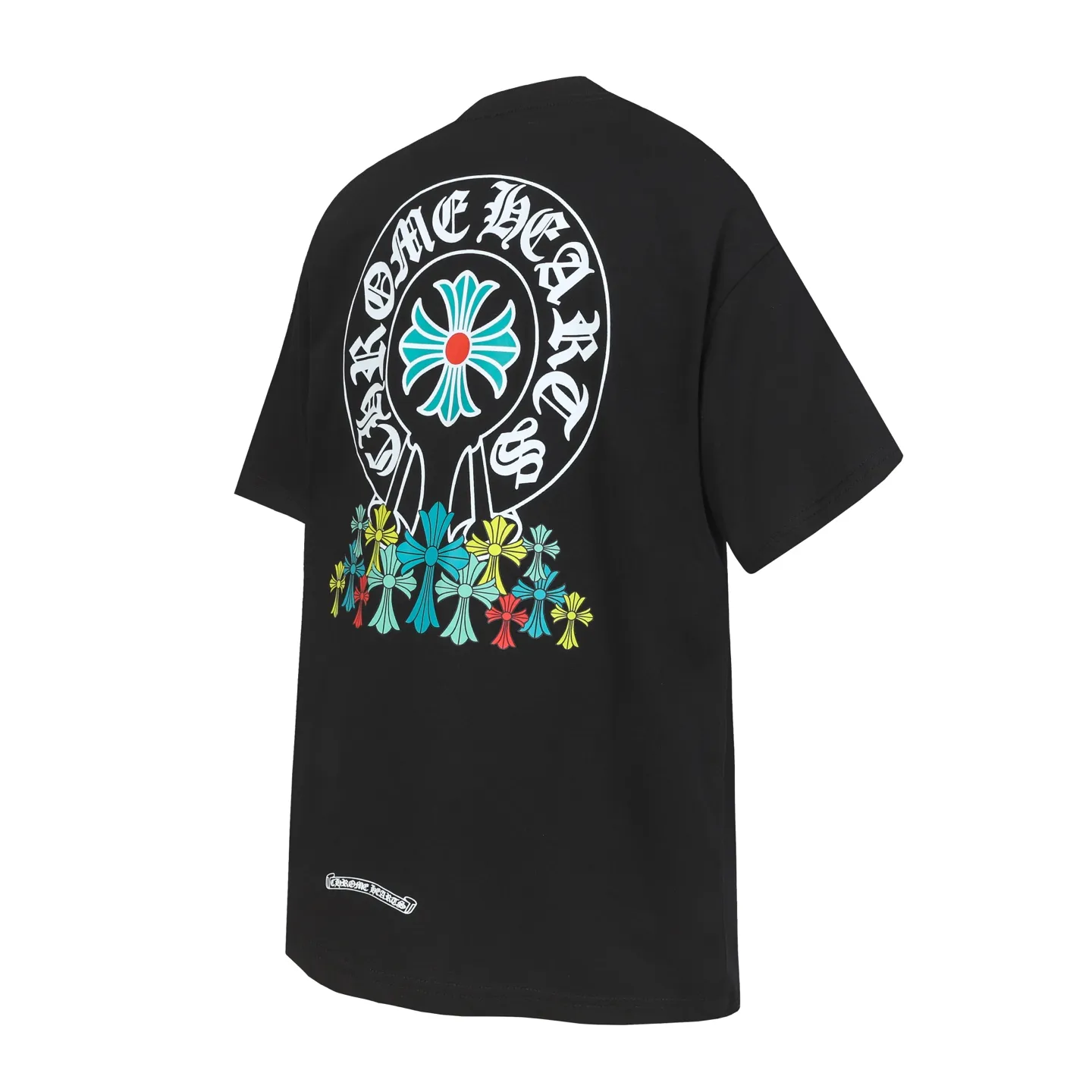 P150 Cross-border running quantity model, please do not place an order if you are pursuing quality - Chrome Hearts/Chrome Hearts colorful horseshoe printed short-sleeved T-shirt - High weight, high density and high quality. The wool is soft, delicate and skin-friendly. It feels soft and silky. It has excellent warmth and skin-friendly properties. - Custom-woven and custom-dyed, no color difference, regardless of fabric or workmanship details. Comparing with the ordinary version on the market -Colour: black white -Size: S M L XL